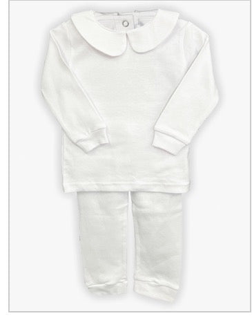 White Cotton Collar 2 Piece Set