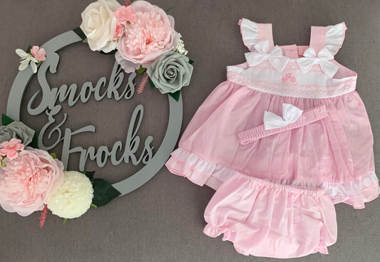 Pink Dress with Bow Headband - D06413