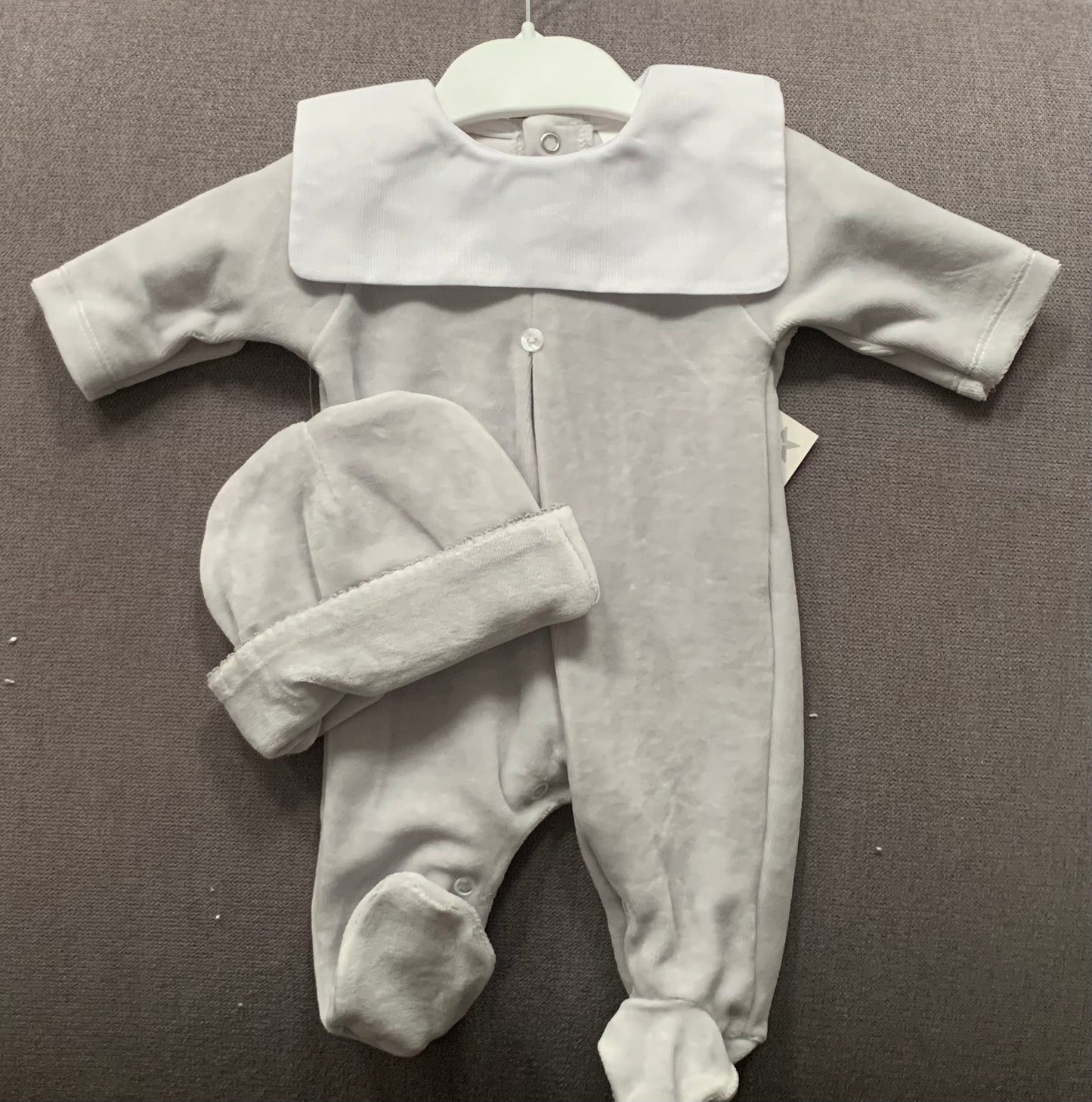 Velour Babygrow and Matching Hat - SG125V