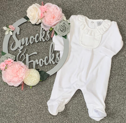 Girls Velour Personalised Babygrow