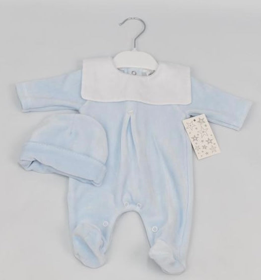 Velour Babygrow and Matching Hat - SG125V