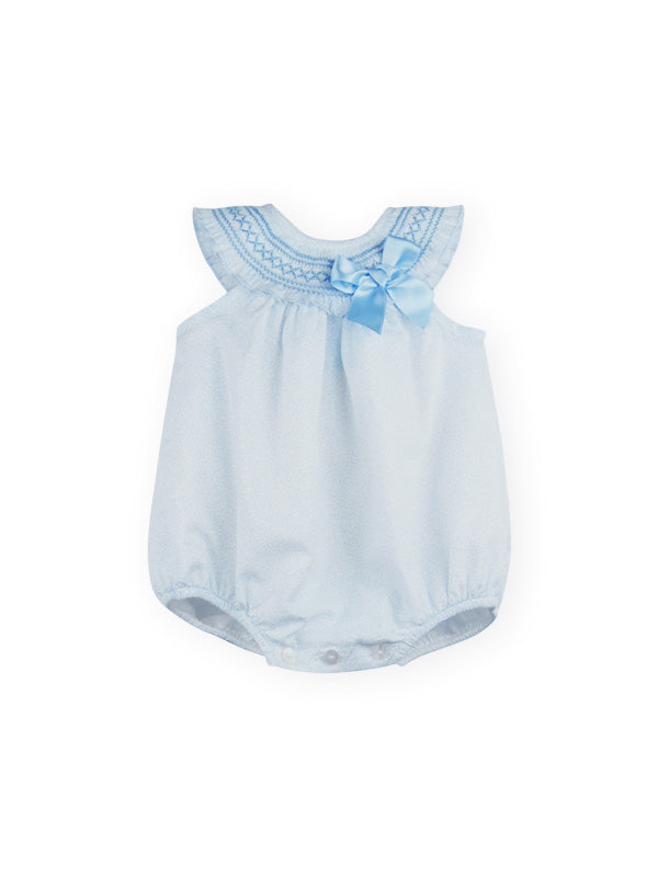 Baby Romper with Smocked and Bow Detail - 22LA-466