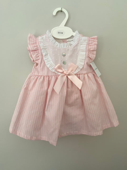 Girls Pink Dress with Bow Detail - PQ608