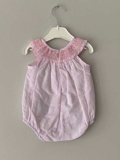 Baby Romper with Smocked and Bow Detail - 22LA-466