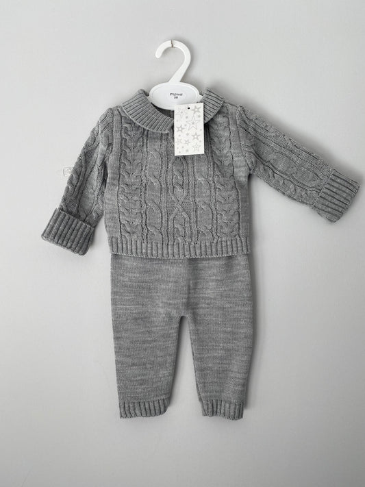 Boys Grey 2 Piece Knitted Set - 4187