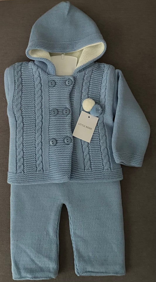 Boys Blue Knitted 2 Piece Set - 018RF183