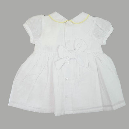 White and Lemon Smocked Dress - MB3309Y