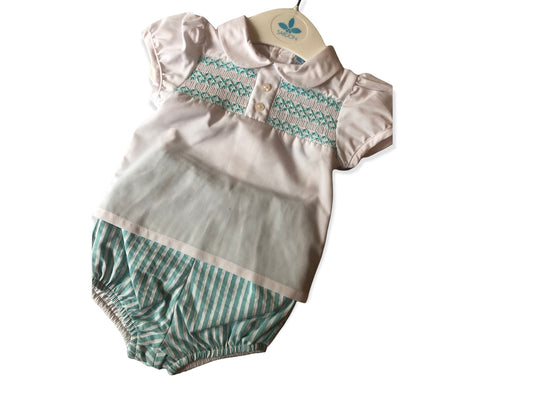 Mint Green Smocked Jam Pant Set