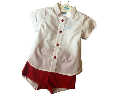 Red 2 Piece Short Set - 21AB-57