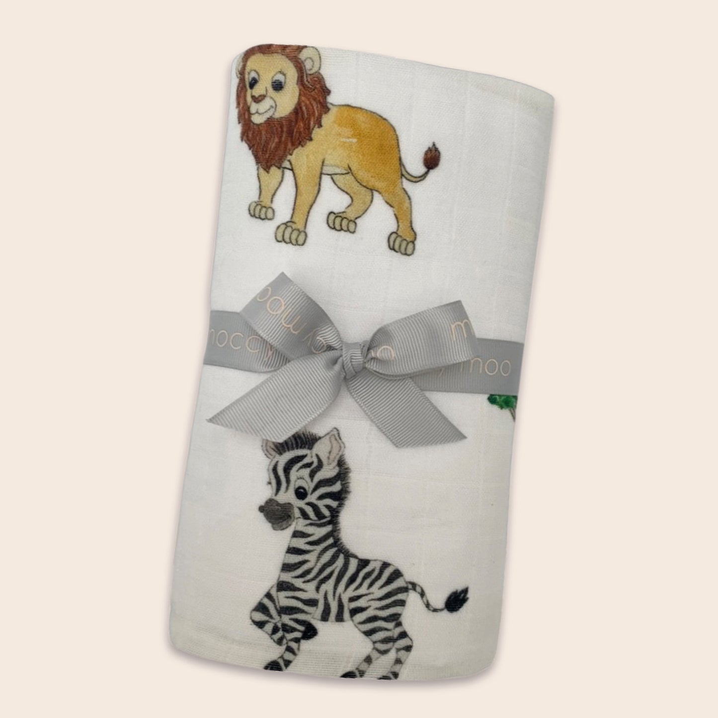 Moccy Moo - XL Muslin Swaddle - Safari Snuggles